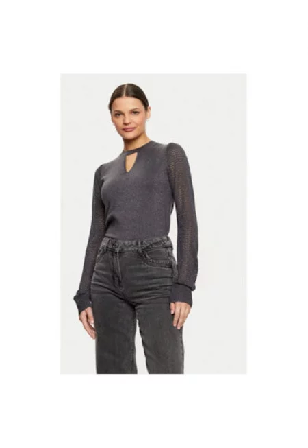 Дамски пуловер -  304486067 - Вискоза/Полиестер - Сив - Сив