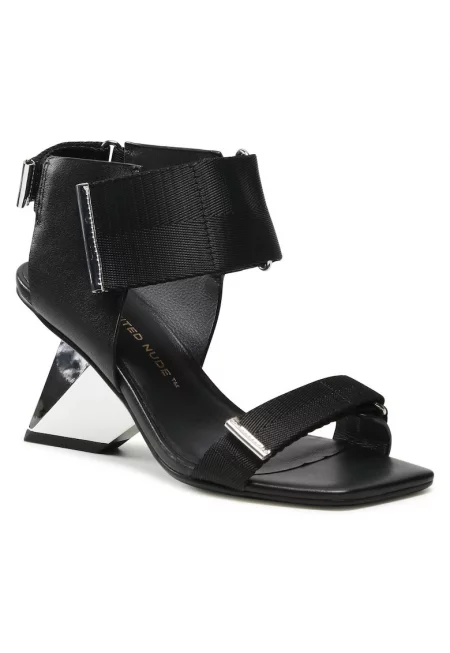 Дамски сандали - 106170115612 -  Естествена кожа - Черен