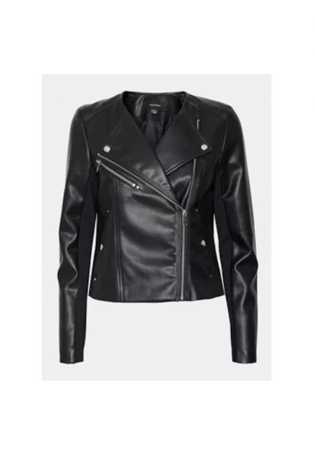 Дамско яке -  303613853 - Екокожа - Черен
