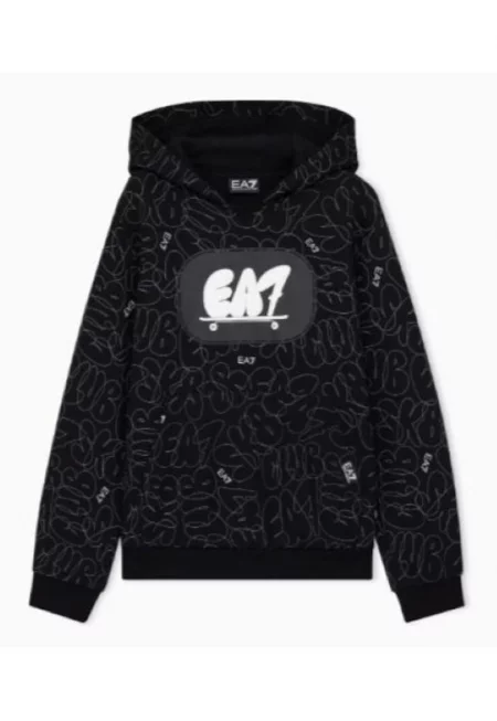 Детски суитшърт -  Logo Series Boy Hoodie Rn Skate Logo Br - Памук - Черен - Черен