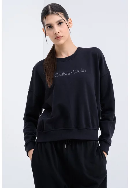 Домашен суитшърт с памук - Черен