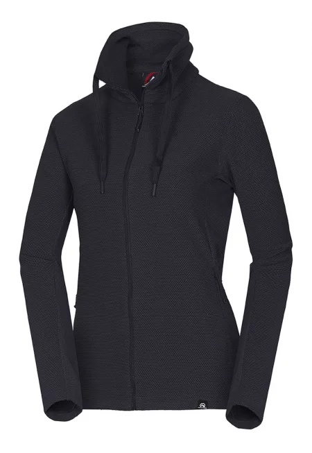 Хайкинг суитшърт Brianne с цип и висока яка - Черен