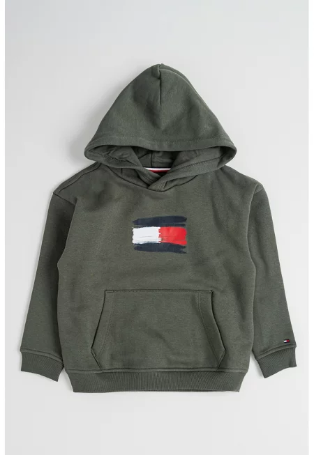 Худи с джоб кенгуру - Тъмнозелен