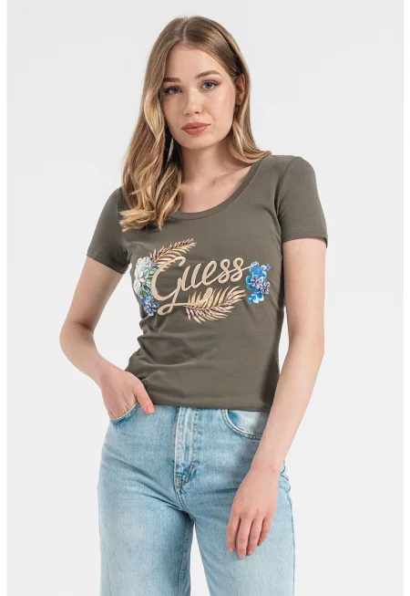 JEANS - Тениска по тялото с лого