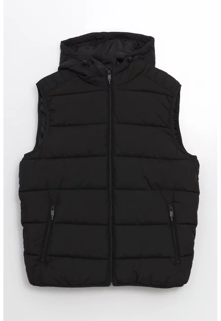 Капитониран елек с джобове с цип