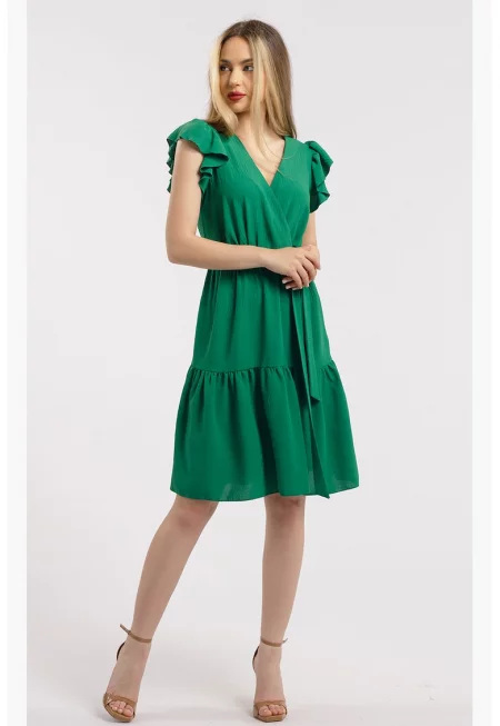 Къса шпиц рокля - Зелен