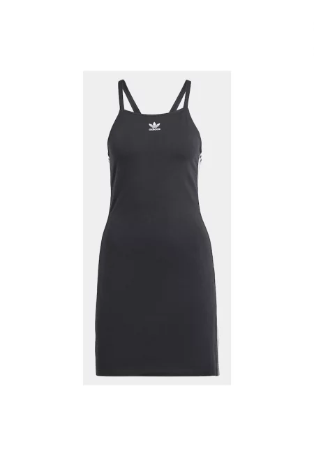 Къса вталена рокля с лого детайл -