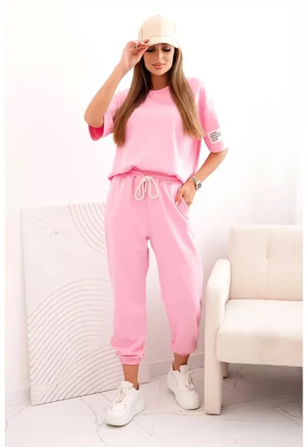 Комплект от блуза с къс ръкав и панталон - Един размер