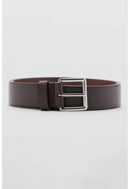 Кожен колан Como с квадратна тока - Коняк кафяв