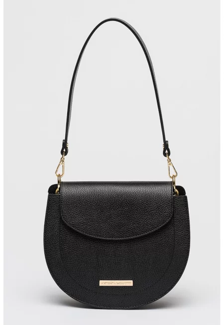 Кожена чанта през рамо - Черен