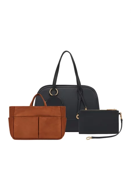 Кожена чанта през рамо - Черен