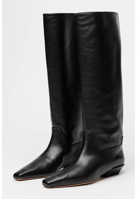 Кожени ботуши до коляното Bettina - Черен