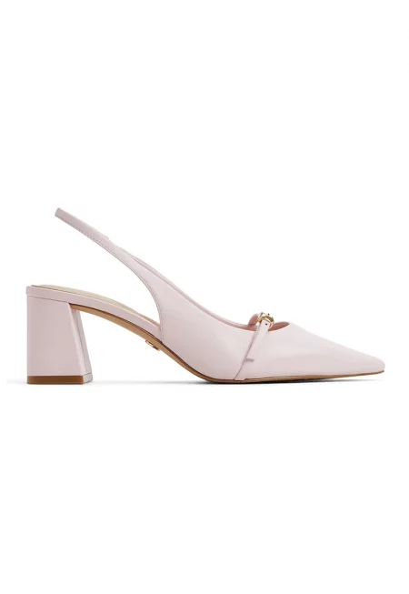 Кожени обувки Skeeper с масивен ток - Бледо розово