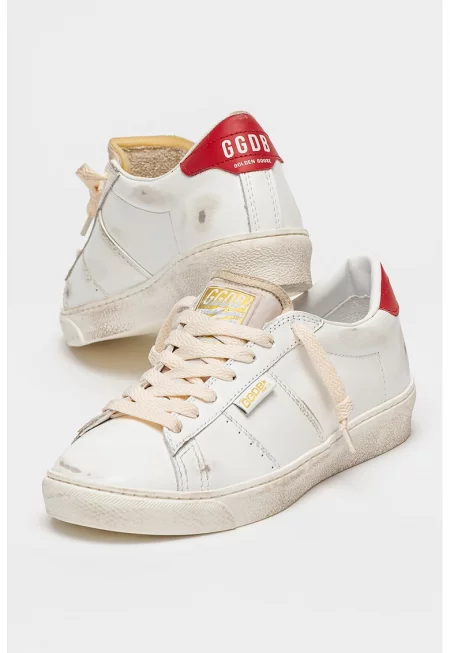 Кожени спортни обувки Matchstar с лого - Бял