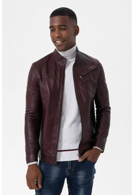 Кожено яке с джобове