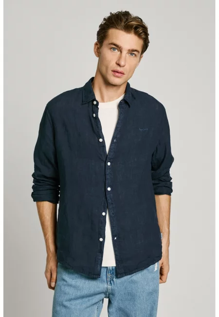 Ленена риза - Ултрамарин синьо