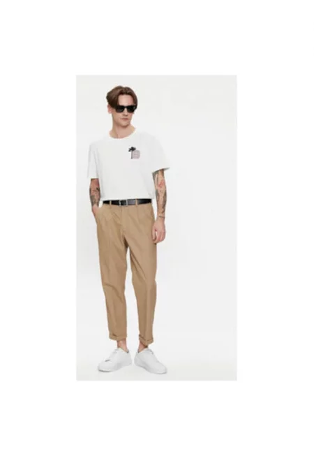 Мъжка бяла памучна тениска  Бял