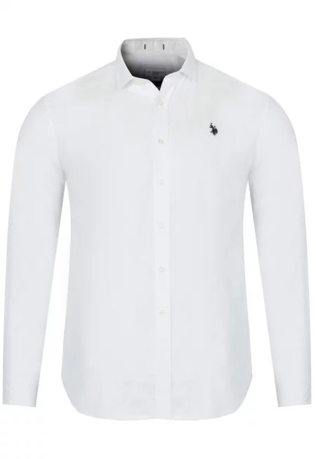 Мъжка ленена риза CALE ALB