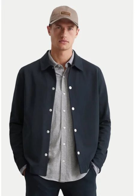 Мъжка риза - Marc O'Polo - 304376375 - Памук/Полиестер - Синя - Син