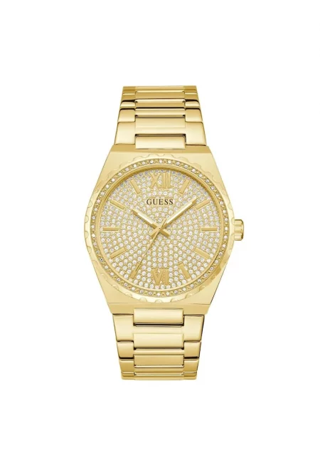 Мъжки часовник  42 мм - стоманена каишка - водоустойчив 5 ATM - златист