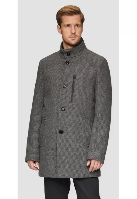Мъжко палто - с двойно закопчаване - 2 наклонени джоба - Regular fit -  Tъмносив