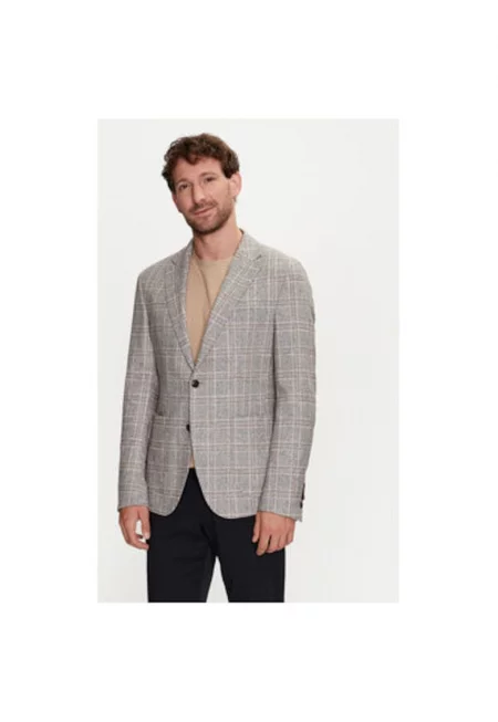 Мъжко яке -  304015335 - Полиестер/Памук/Вълна - Сив - Сив