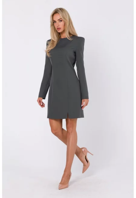 Мини рокля - оформящи шевове - Каки