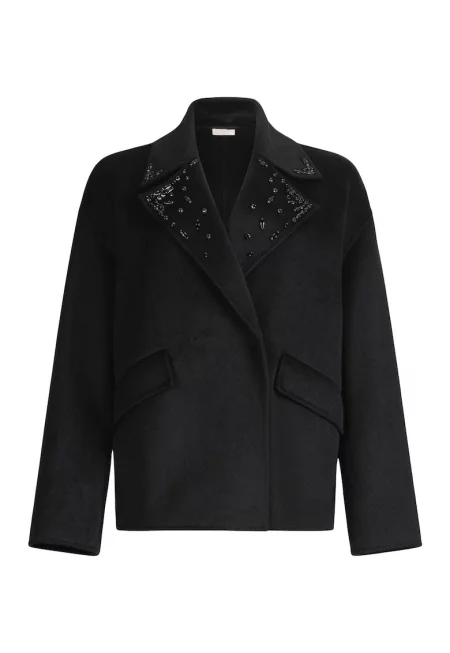 Палто с вълна с бродерия