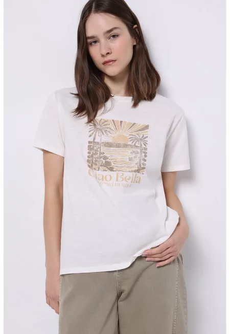 Памучна тениска с принт