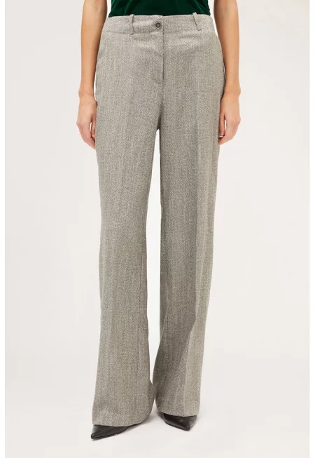 Панталон с широк крачол - Светло сив