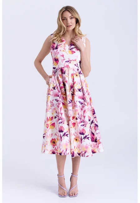 Разкроена рокля с принт