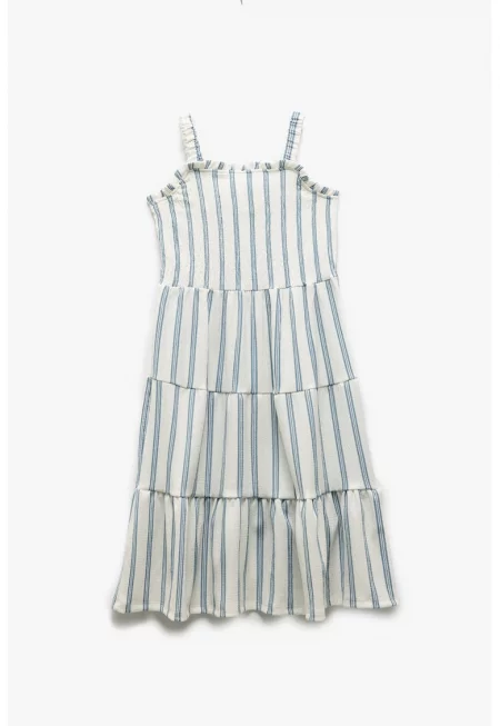 Разкроена рокля с райе