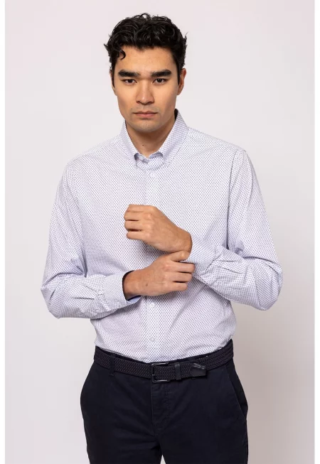 Риза Ramsey с принт - Бял/Тъмносин