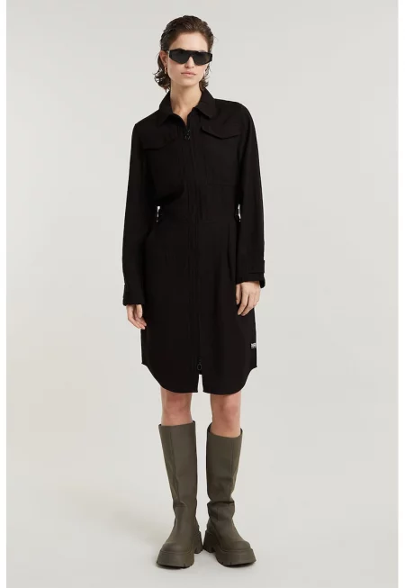 Рокля-риза с цип - Черен