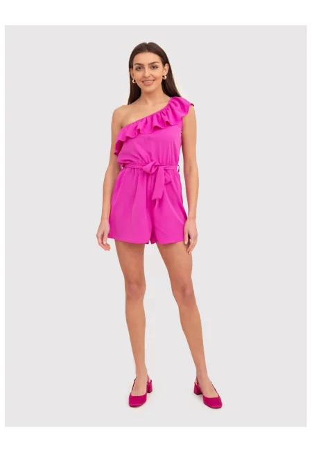 Розов гащеризон с едно голо рамо PA611