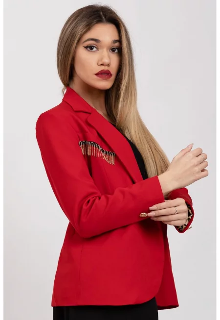 Сако с ресни - Червен