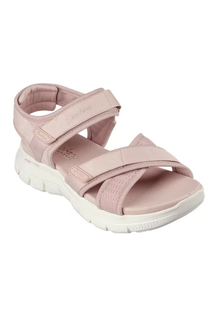 Сандали с велкро и лого - Бледо розово