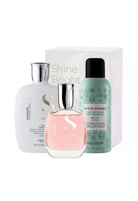 Semi Di Lino Diamond Illuminating Shine Комплект с шампоан - 250 ml - сух шампоан Style Stories 200 ml и Sublime Water 50 ml парфюмирана вода за коса и тяло