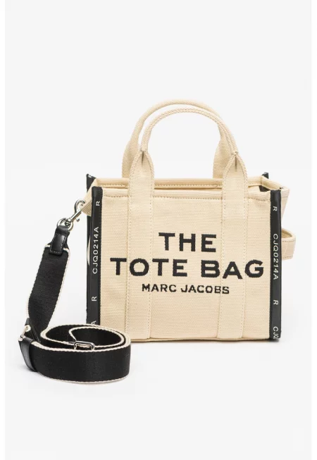 Шопинг чанта The Mini Toe с надпис - Черен/Бежов