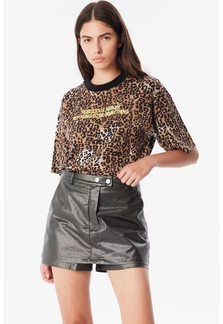 Скорт от еко кожа - Черен