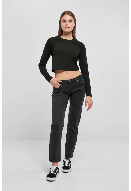 Слим дънки с ниска талия - Черен