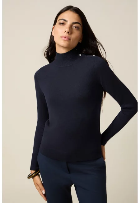 Слим пуловер тип поло