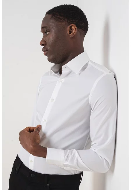 Слим риза Hank Kent - Бял