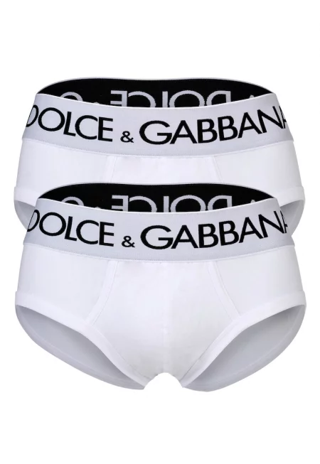 Слипове с лого - 2 чифта - Бял