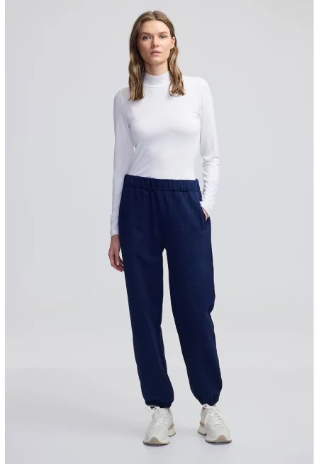 Спортен панталон с джобове встрани - Тъмносин