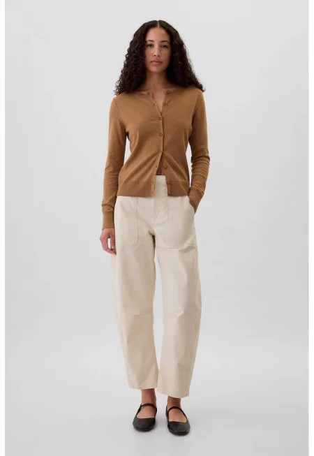 Свободен панталон с големи джобове - Слонова кост