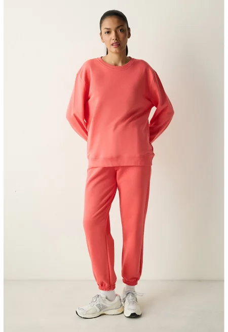 Свободен суитшърт с рипсени маншети