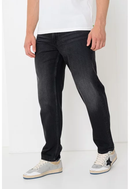 Свободни дънки деграде - Черен