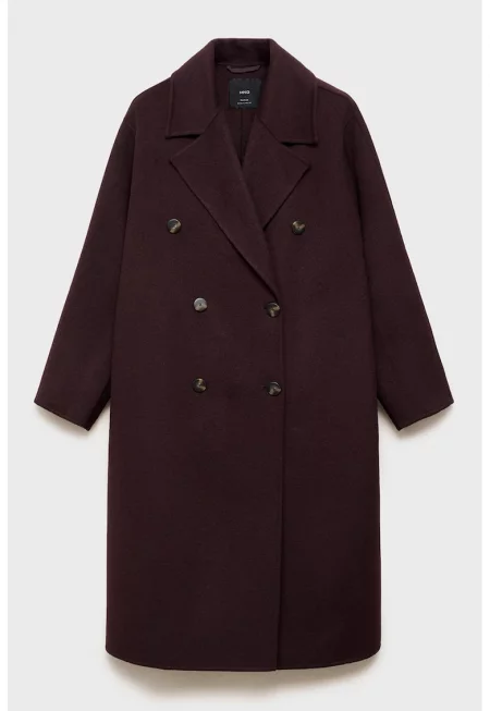 Свободно двуредно палто - Бордо