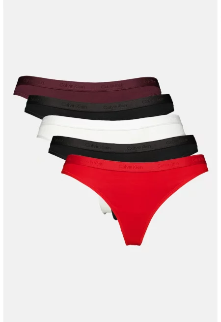 Танга с лого - 5 чифта - Червен/Бял/Черен